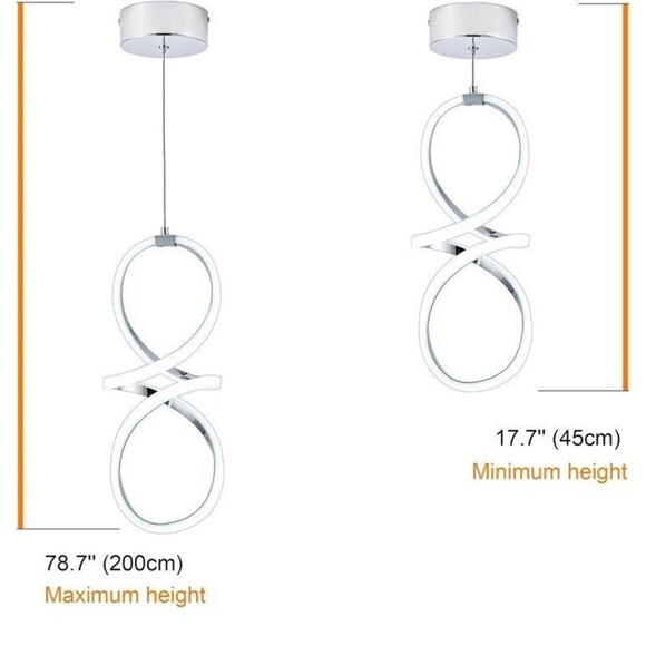 Silver Pendant White Light Kitchen Island Hanging Ceiling Light for Dining Room - Picture 4 of 6